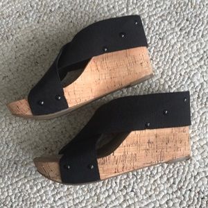 Lucky Brand Miller Cork Wedges Size 8